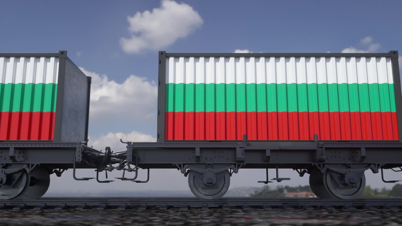 불가리아의 발을 고 있는 컨테이너, 철도 운송