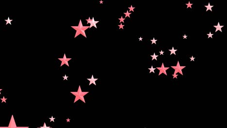 pink star-shaped confetti on black background.