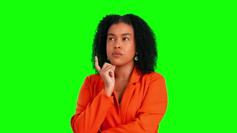 Green-screen-face,-thinking