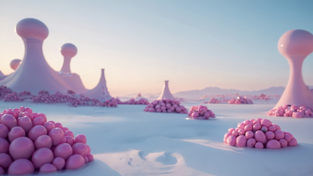 Surreal Pink Organic Landscape