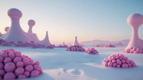 surreal pink organic landscape