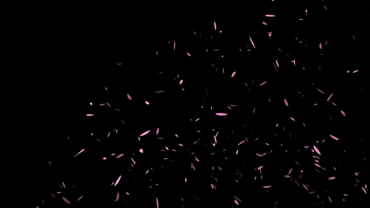 분홍색 털 날아가는 입자 모션 그래픽