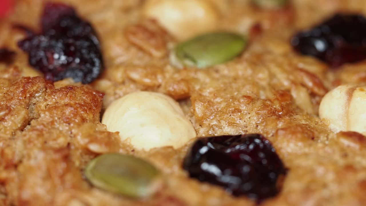 Fruitcake with nuts and seeds