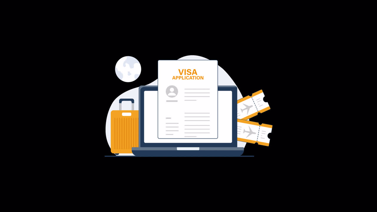 Digital Visa Application Process with Travel Elements