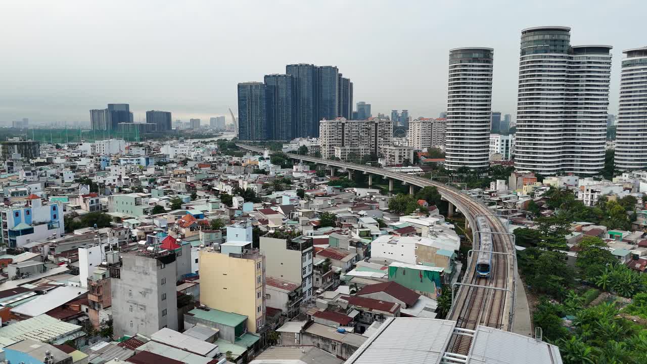 Aerial view of Ho Chi Minh City metro - Vietnam | Metro Ben Thanh - Suoi Tien, Vietnam traffic
