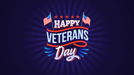 an animation of a gradient veterans day lettering