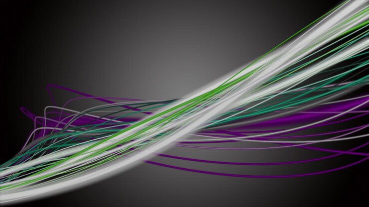 Fantastisk animation med et stribet bølgeobjekt i slowmotion, 4096x2304 loop 4K