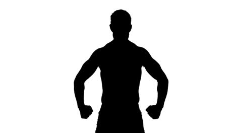 Muscular-silhouette-of-man-flexing-muscles