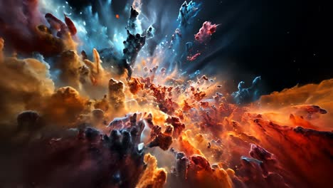 stunning cosmic landscape with vibrant colors and swirling clouds