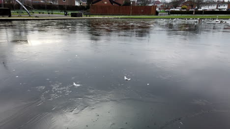 Camera-pan-over-frozen-lake