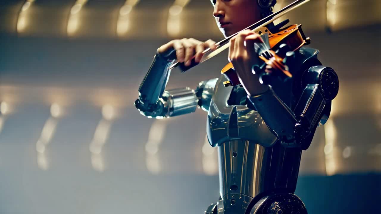 Robot playing the violin