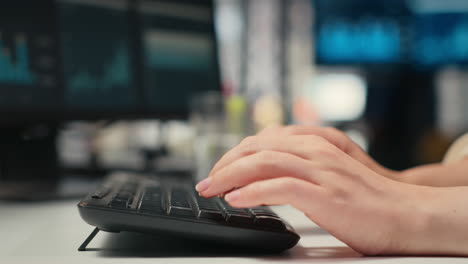 vertical video close up of woman executive assistant does report writing at desk