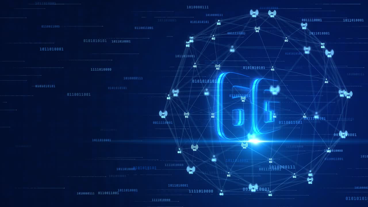 6g highspeed connection loop animation digital data network connections and global communication