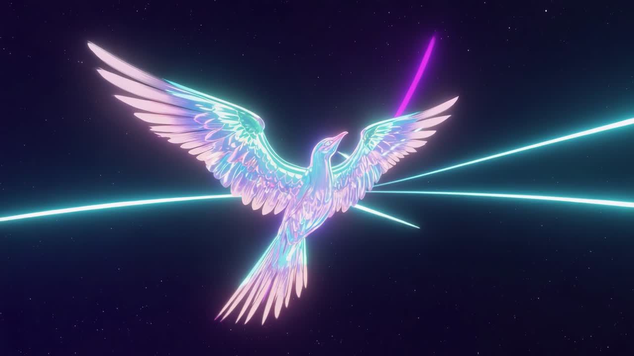 Neon Phoenix Soaring Through the Galaxy