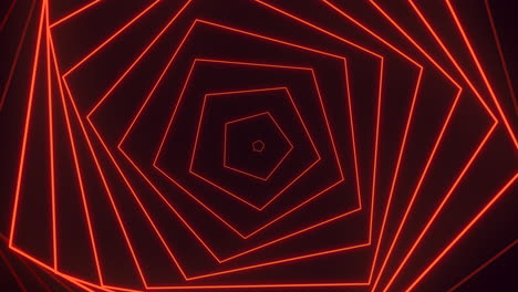 patrón geométrico dinámico de líneas rojas sobre un fondo negro