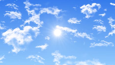 blue sky clouds and sun loop animation background green screen alpha.