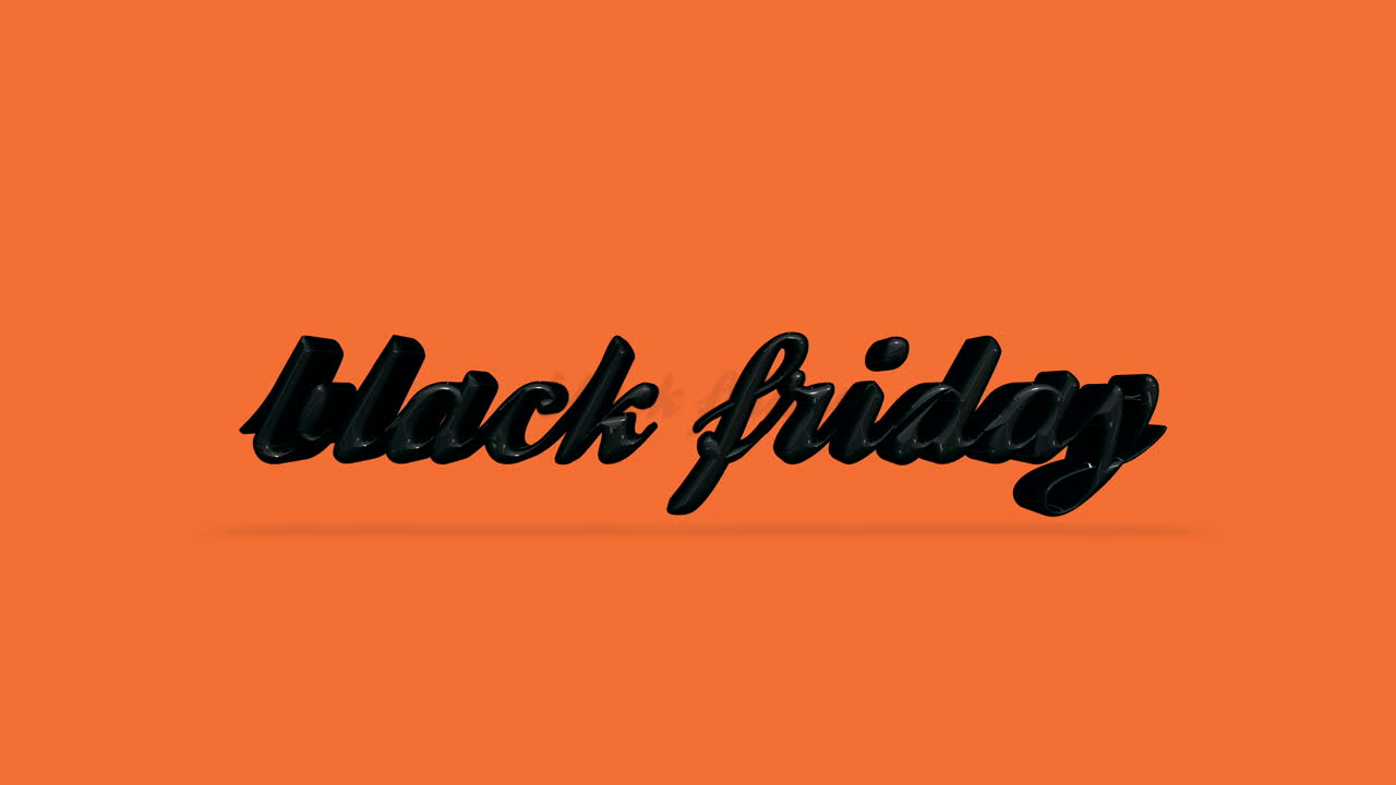 Rolling Black Friday text on orange gradient