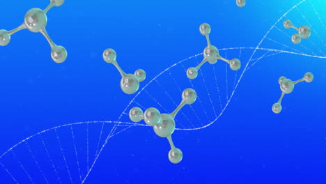 animation of moving molecules over dna strand