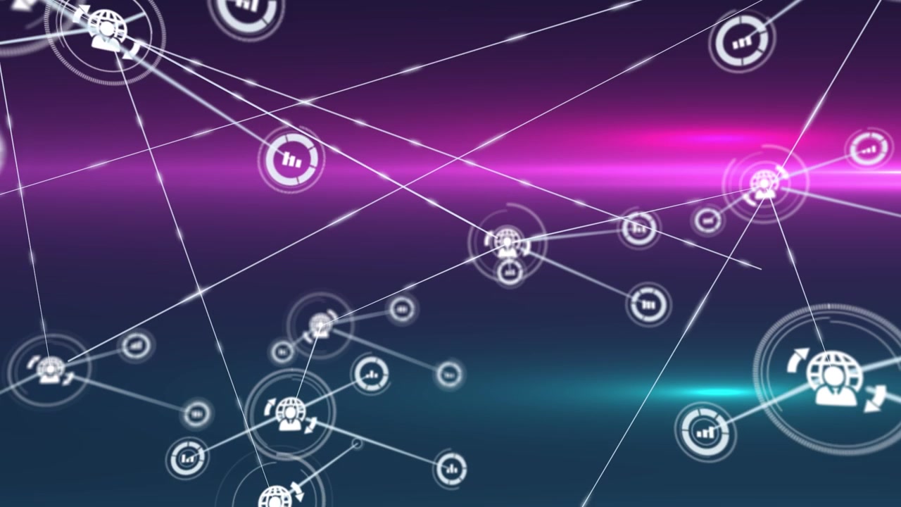 Digital Network Connection with Global Business Icons