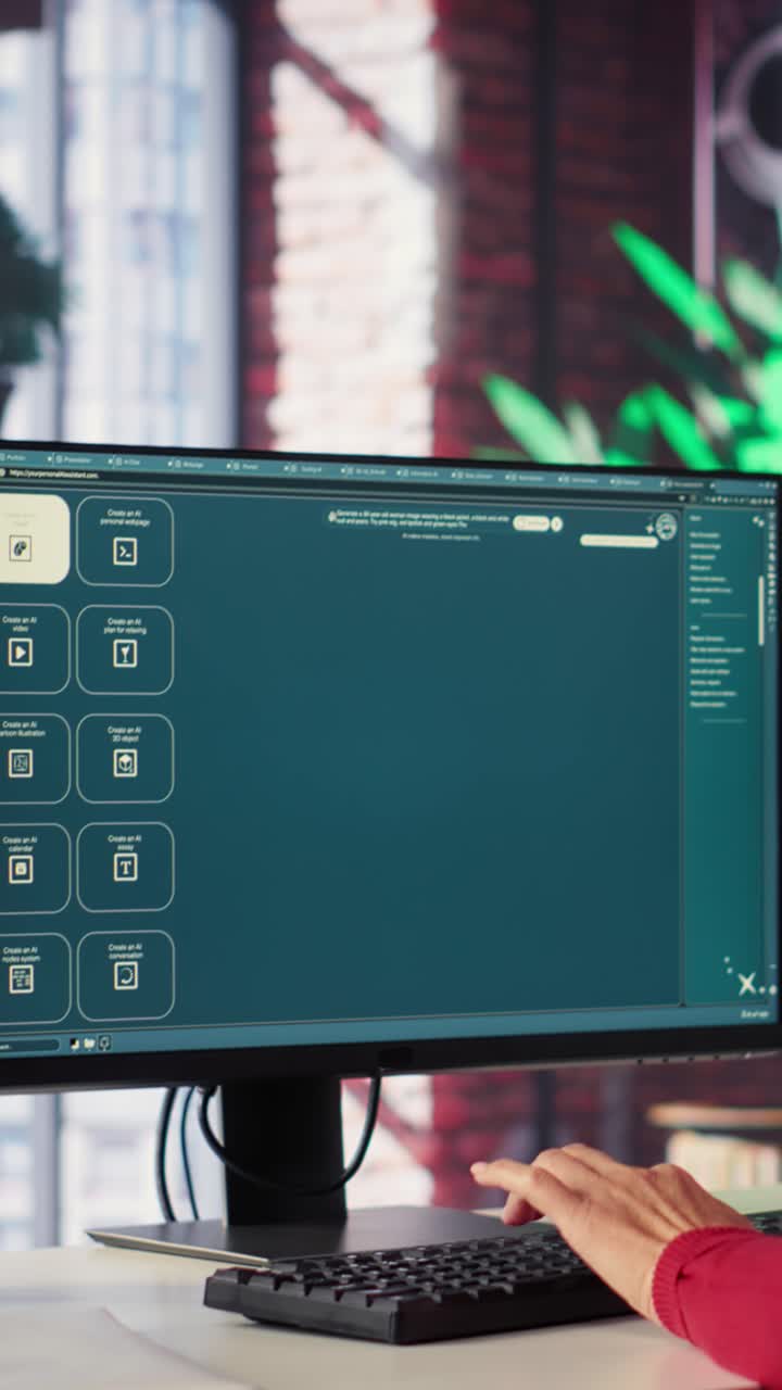 Vertical Video Photographer using AI program turning text prompt into photos