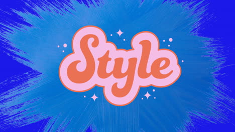 animation of style text on blue background