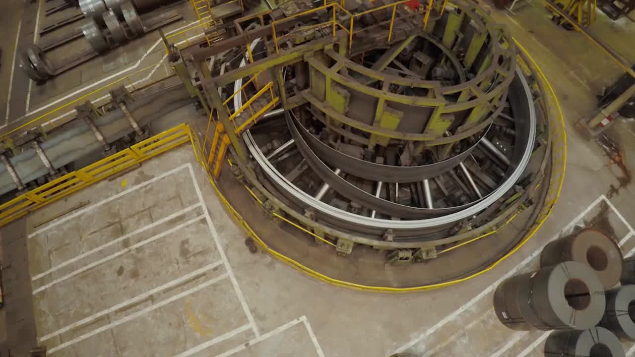 Steel Pipe Bending Machine in a Manufacturing Facility