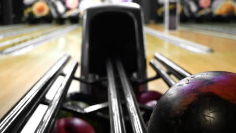 bowling lane with bowling ball