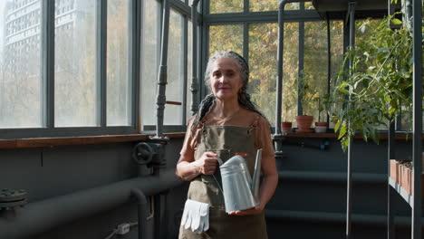 gardener posing indoors