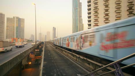 Train-and-Traffic-Crossing-Bridge