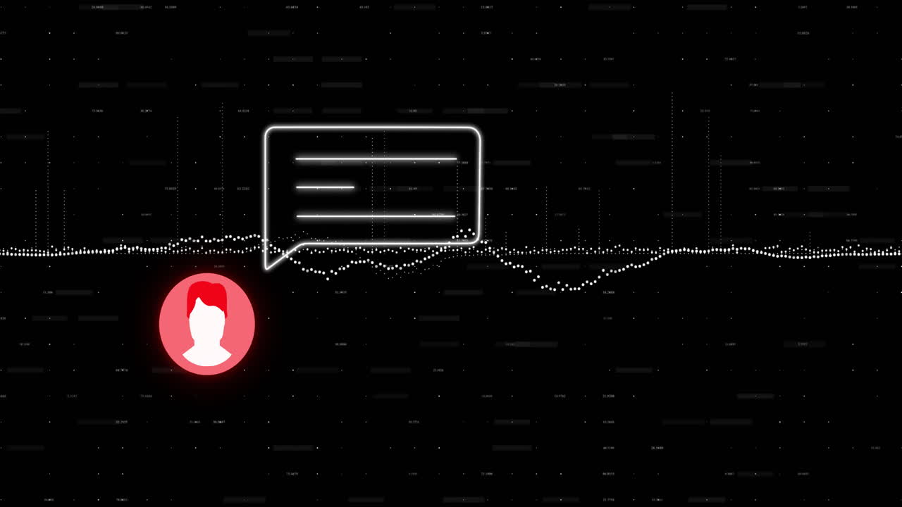 animación de puntos blancos sobre los iconos de los medios