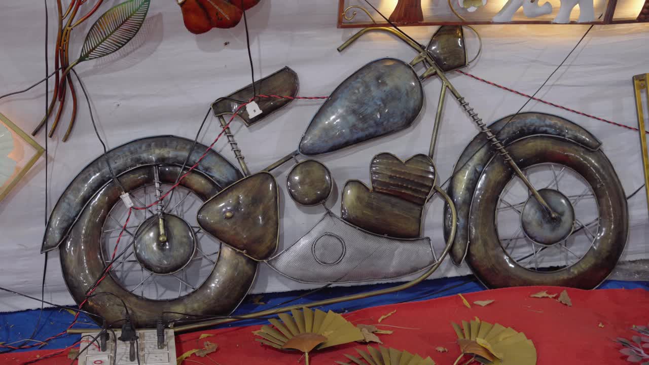 홈 클로즈업 뷰를 위한 금속 자전거 벽 미술