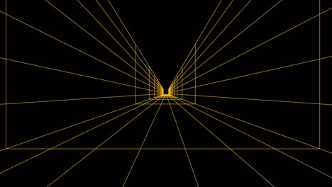 3d flight through a wireframe corridor. seamless loop