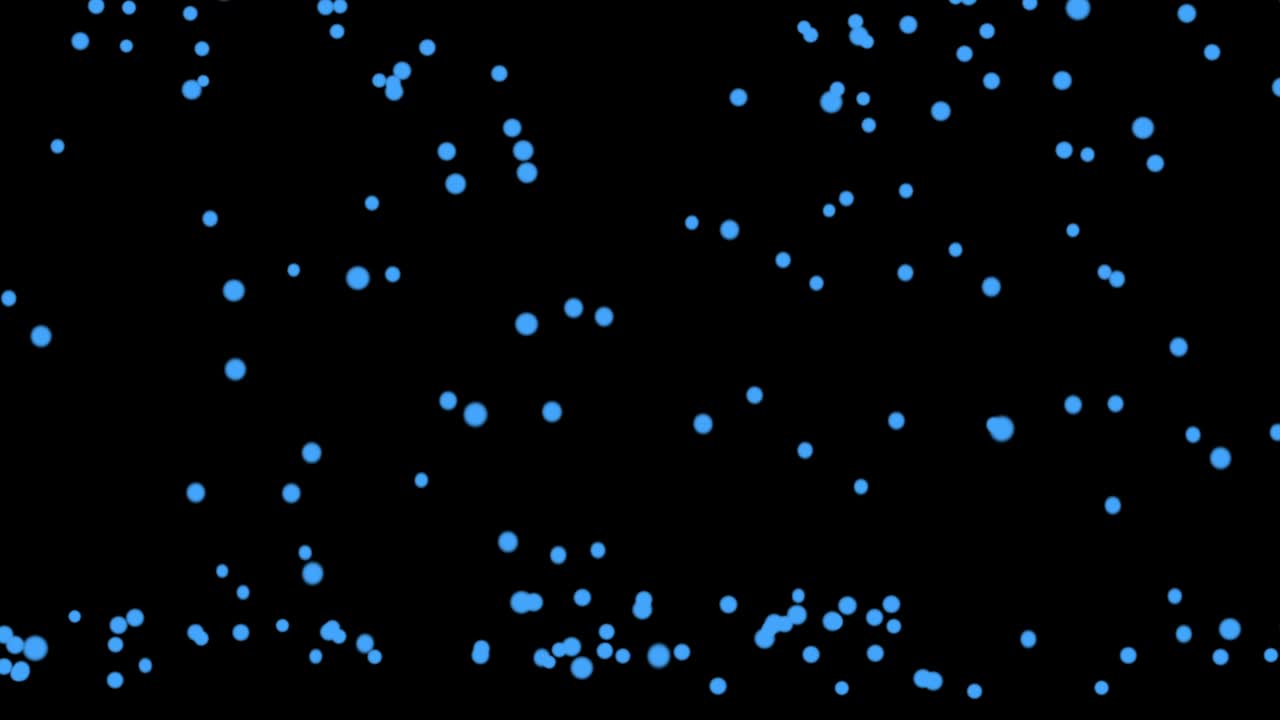 파란색 공이 바닥에서 반이고 검은색 배경에서 움직이는 애니메이션