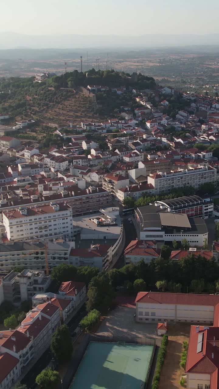 Aerial Vertical View City of Castelo branco in Portugal