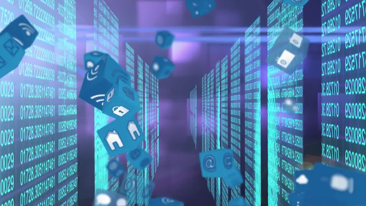 Digital icons against data processing