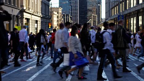 busy city street with pedestrians