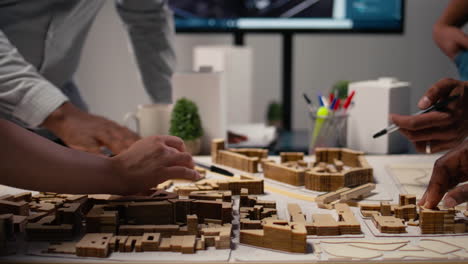 close up of urban developers showing master plan for residential layout project