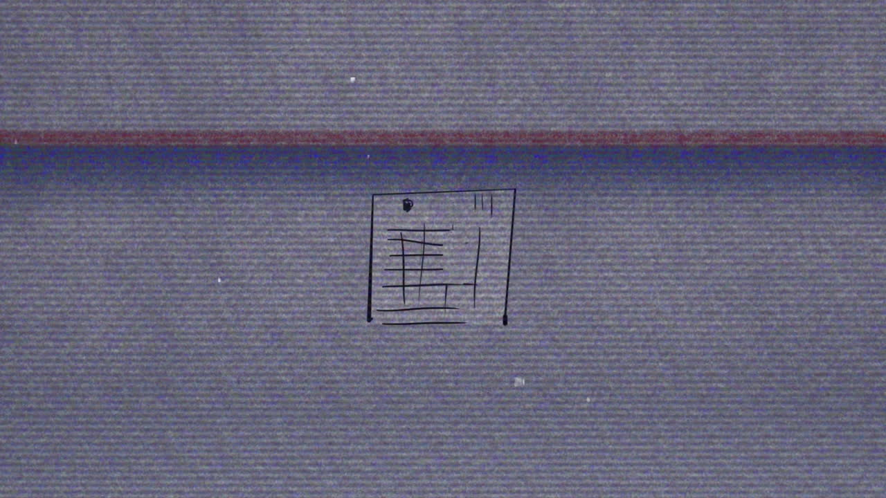 tv에 대한 메모 메모의 디지털 애니메이션 회색 배경에 정적 효과