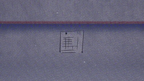 digital animation of memo note against tv static effect on grey background