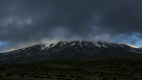 timelapse of revealing the peak of mount kilimanjaro