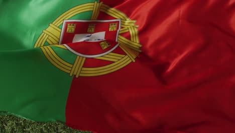 Animation-of-flag-of-portugal-with-copy-space