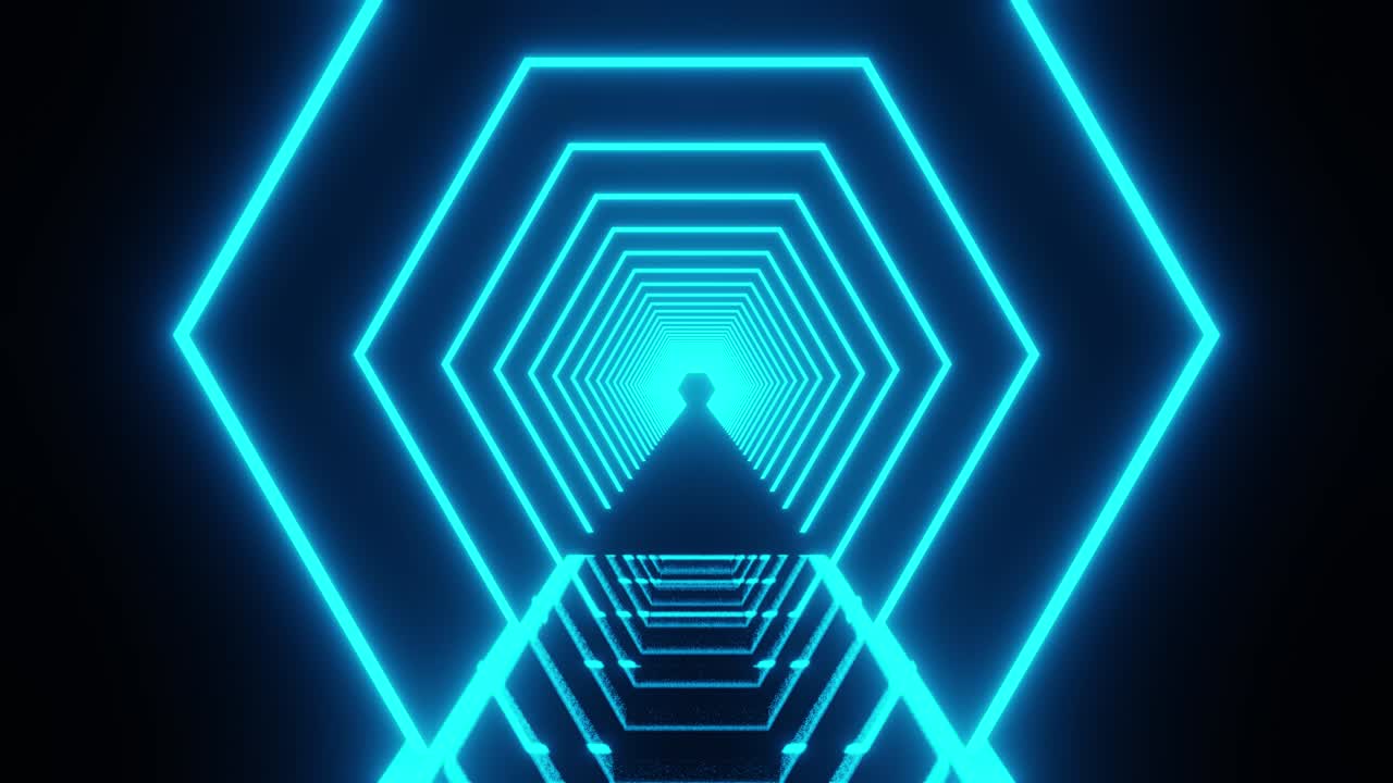 vj anello dell'esagono heon blu bakground con pavimento a specchio