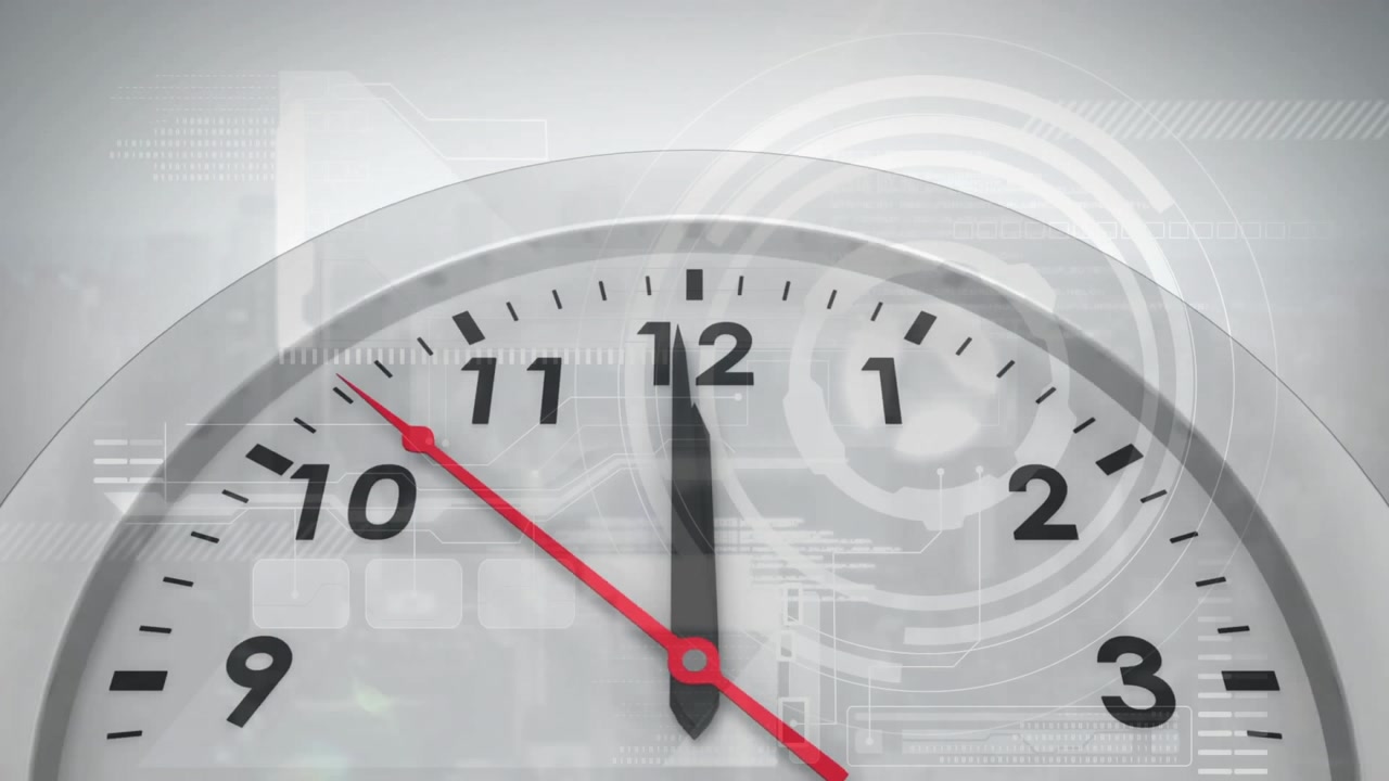 Time Passing Quickly on a Modern Clock with Digital Elements