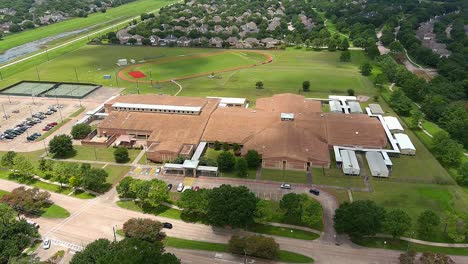 aerial video of rodger and ellen beck junior high school in katy, texas