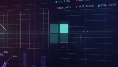 Animation-of-digital-interface-squares-data-loading-and-statistics-processing-over-grid