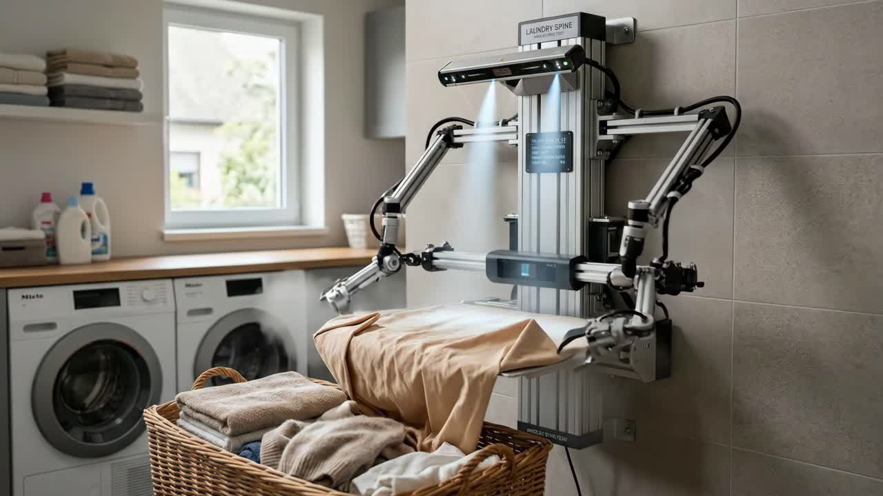 Robotisches Wäschefaltsystem: Kleidung dämpfen und falten
