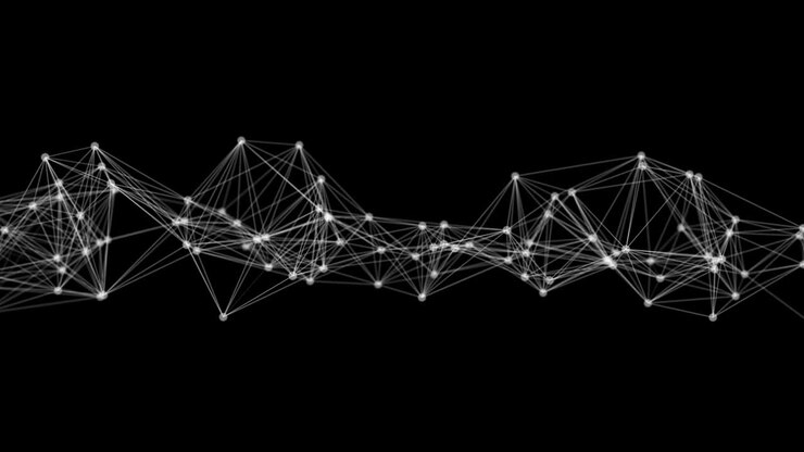 Presentazione medica di scienza e tecnologia. Animazione di sfondo in loop in stile Plexus.