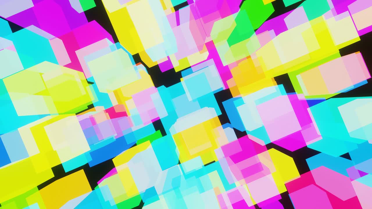 vj bucle pulsante de prismas brillantes multicolores 1012