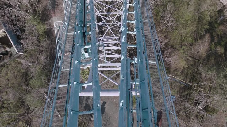 Small ride at abandoned Six Flags in in New Orleans