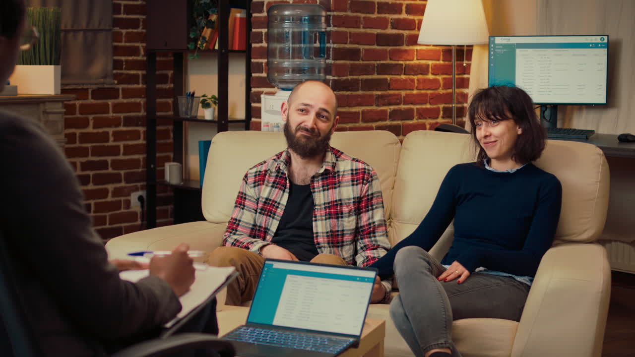 Married people holding hands after solving relationship problems